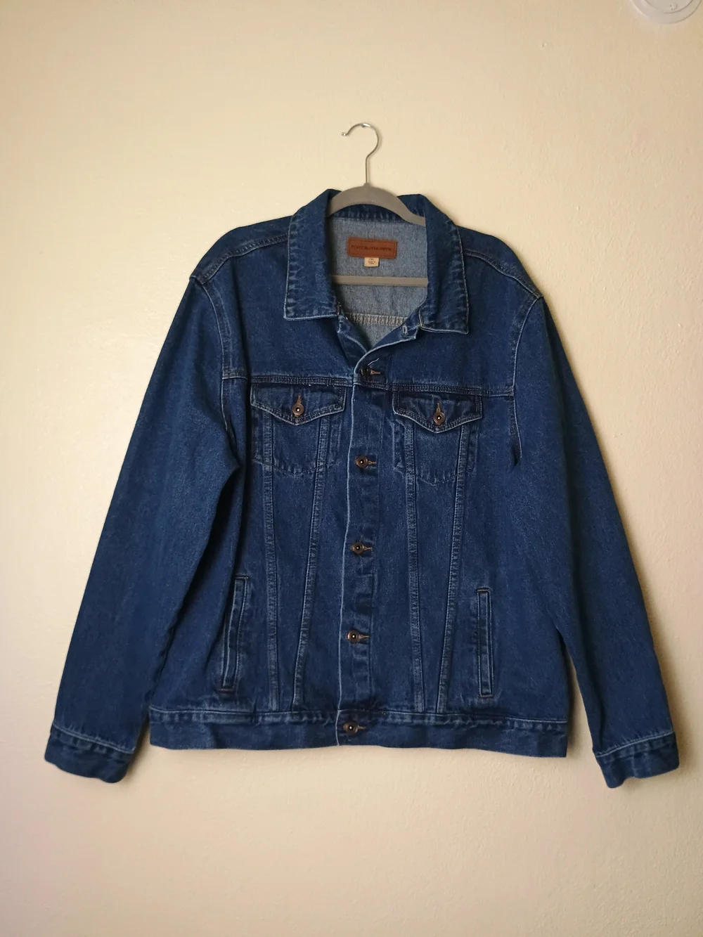 Port Authority 2XL Men's Dark Blue Denim Jacket - Classic Button-Up
